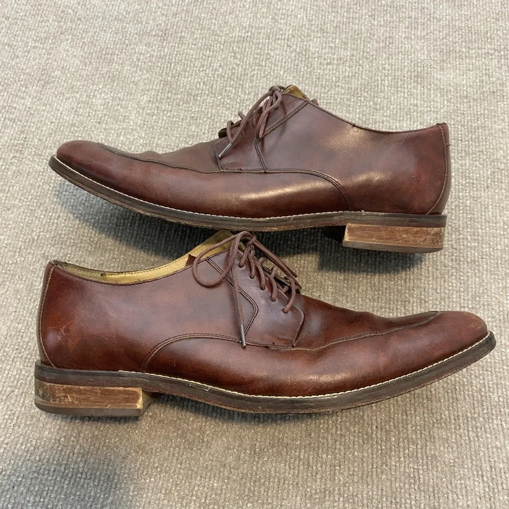 Cole Haan Grand.OS Shoes Mens Size 13 M Brown‎ Leather Derby Dress C12841